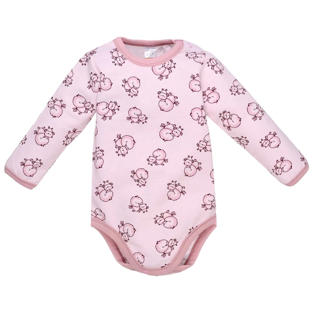 Боди для девочки, 74-86 см, футер 100% хлопок, розовый с принтом фото Татошка