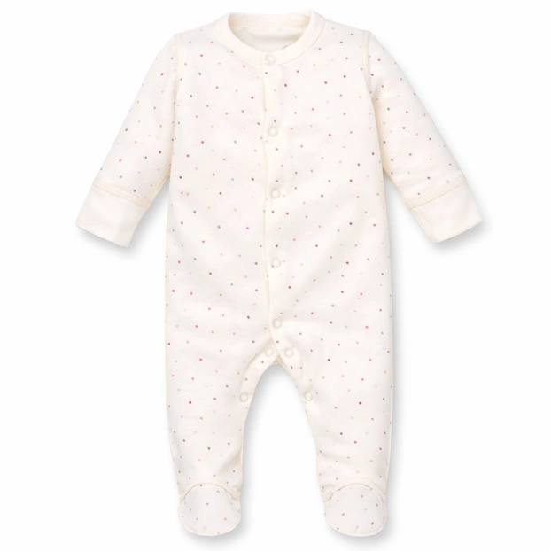 Детский комбинезон для девочки, р.50-56 см, футер с начесом, молочный с принтом фото Татошка