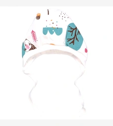 Дитячий чепчик для дівчинки, футер, білий з принтом фото на tatoshka.ua