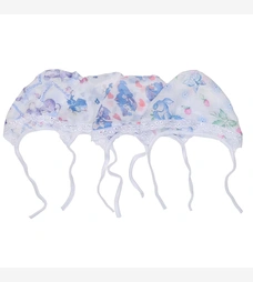 Дитячий чепчик уні, ситець, білий з принтом фото на tatoshka.ua