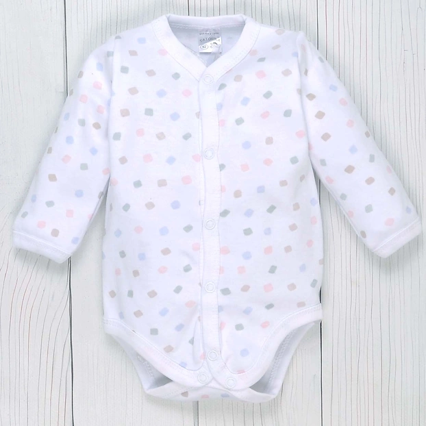 Боді для дівчинки, 62-74 см, інтерлок 100% бавовна, біла з принтом фото Татошка