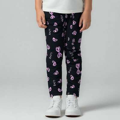 Дитячі лосини , р.104-164 см, кулір з еластаном, чорні з принтом