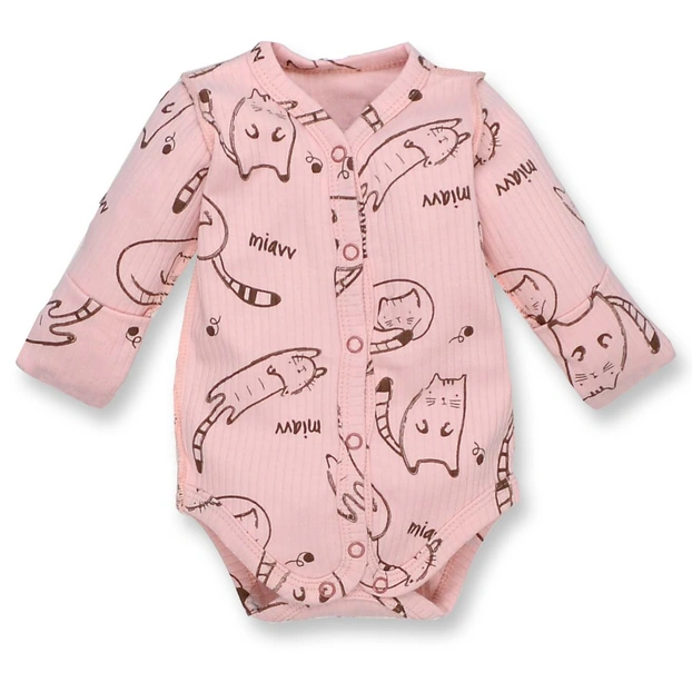 Напівкомбінезон для дівчинки, 56 см, інтерлок  рапорот, рожевий з принтом, ручка 'трансформер' фото Татошка