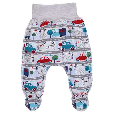 Повзунки на резинці для хлопчика, 50-80см, інтрелок, білий з принтом