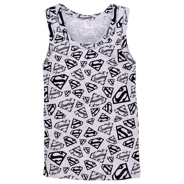 Дитяча майка для хлопчика, р.92-140 см, рібана, сірий меланж з принтом фото Татошка