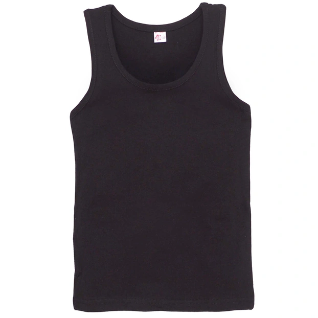 Дитяча майка для хлопчика, р.122-164 см, кулір з еластаном, чорна фото Татошка
