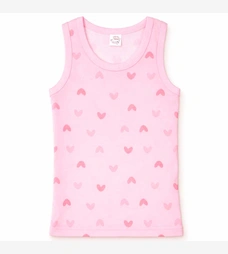 Дитяча майка для дівчинки, р.80-152 см, рібана, рожевий з принтом фото на tatoshka.ua