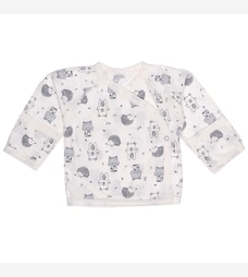 Распашонка уни, 50-62 см, кулир 100% хлопок, молочный с принтом фото на tatoshka.ua