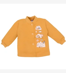 Дитяча кофточка уні, р.62-80 см, футер, жовта з аплікацією фото на tatoshka.ua