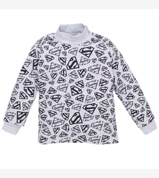 Дитячий гольф для хлопчика, р.98-122 см, рібана, сірий меланж з принтом фото на tatoshka.ua