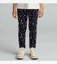 Дитячі лосини , р.104-164 см, кулір з еластаном, чорні з принтом фото на tatoshka.ua