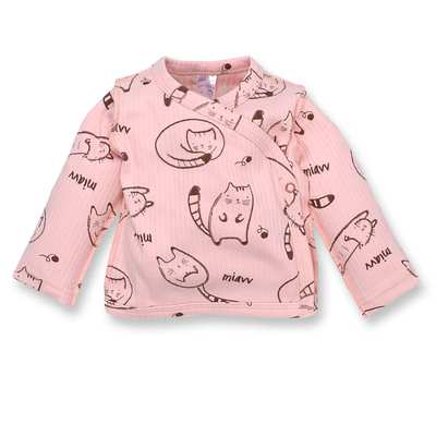 Льоля для дівчинки, 56-62см, інтерлок рапорт 100% бавовна, рожевий з принтом