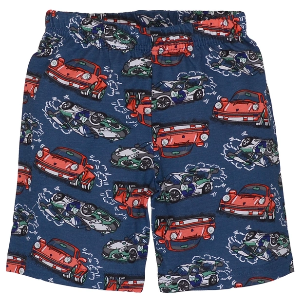 Шорти для хлопчика, 92-134 см, кулір, синій з принтом фото Татошка