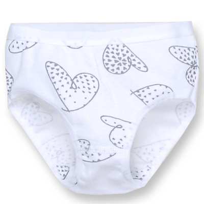 Труси класичні для дівчинки, 98-134см, мультіріп 100% бавовна, білий з принтом