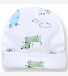 Детская шапочка, р 36-42 г, рибана, белая с принтом фото на tatoshka.ua