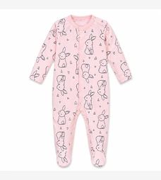 Дитячий комбінезон для дівчинки, р.62-86 см, інтерлок, рожевий з принтом фото на tatoshka.ua