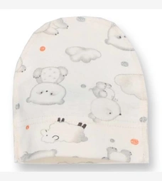 Дитяча шапочка, р.36-42 р, інтерлок, молочний з принтом фото на tatoshka.ua