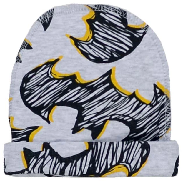Детская шапочка, р 36-38 г, рибана, серий меланж с принтом фото Татошка