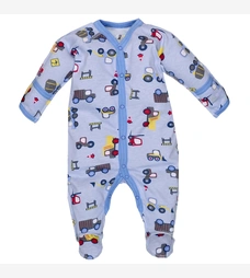 Дитячий комбінезон для хлопчика р.56 см, кулір, блакитний з принтом фото на tatoshka.ua