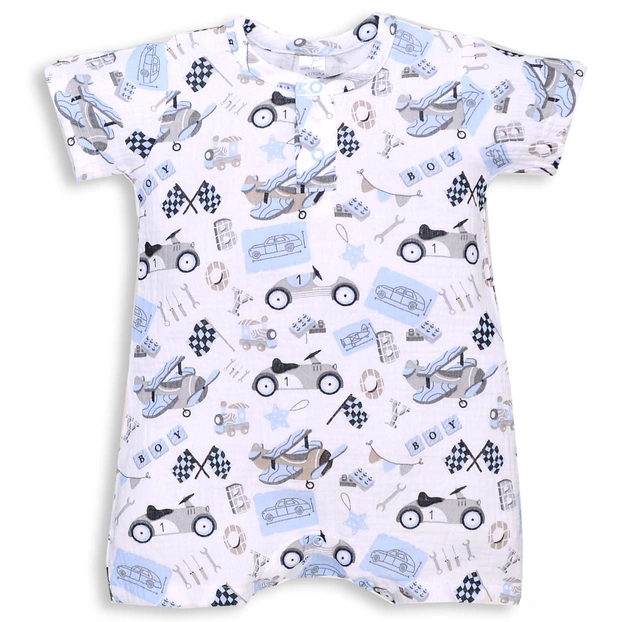 Пісочник уні, 80-86см, муслін 100% бавовна, білий з принтом фото Татошка