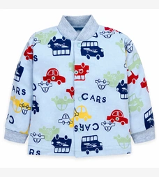 Дитяча кофточка для хлопчика, р.62-86 см, футер, голуба з принтом фото на tatoshka.ua