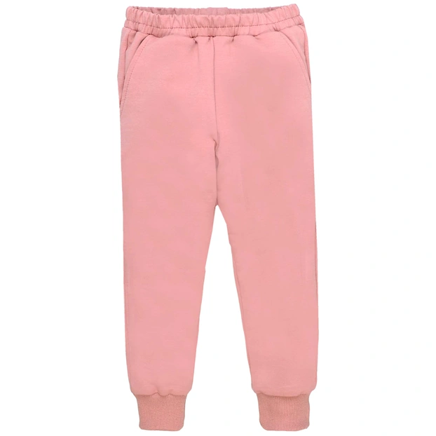 Дитячі штани для дівчинки з кишенями, р.86-122 см, футер , рожеві фото Татошка