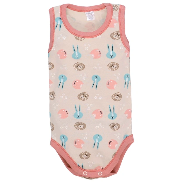 Боди для девочки, 68-86 см, рибана 100% хлопок, бежевый с принтом фото Татошка