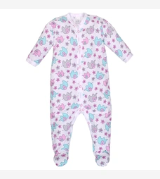 Детский комбинезон для девочки, р.62-74 см, кулир, белый с принтом. фото на tatoshka.ua