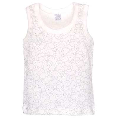 Дитяча майка для дівчинки, р 80.-122 см, рібана, біла з принтом