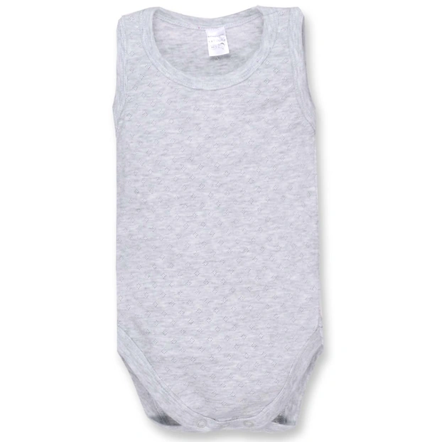 Боди-майка уни, 68-92 см, ажур, серый меланж фото Татошка