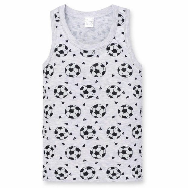 Дитяча майка для хлопчика, р.98-134 см, рібана, сірий з принтом фото Татошка