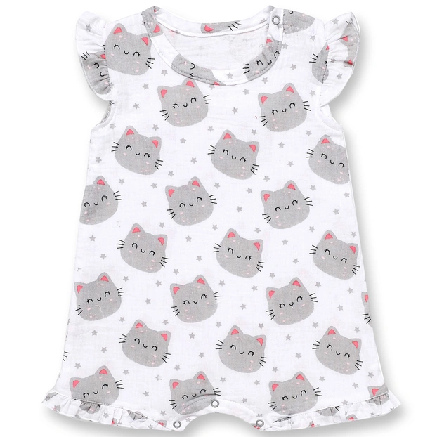 Пісочник для дівчинки, 80-86см, муслін, білий з принтом фото Татошка