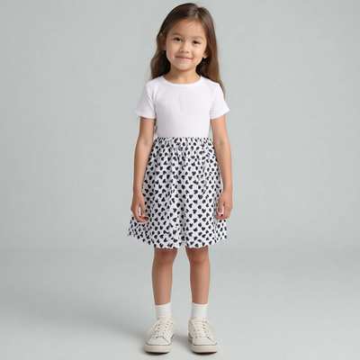 Дитяча сукня, р.110-134 см, муслін, біла з принтом