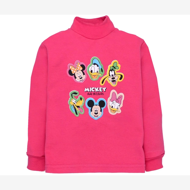 Дитячий гольф для дівчинки, р.86-110 см, футер з еластаном, рожевий з аплікацією фото Татошка