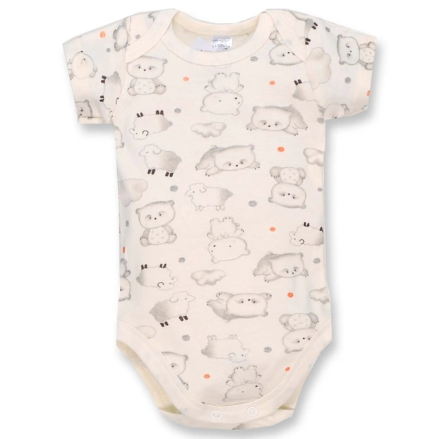 Боді уні, 68-92 см, рібана , молочна з принтом фото Татошка