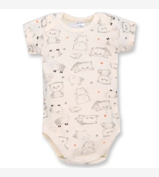 Боді уні, 68-92 см, рібана , молочна з принтом фото на tatoshka.ua