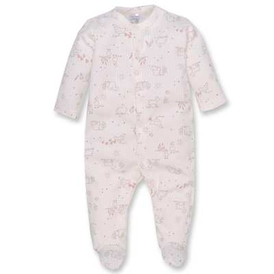 Дитячий комбінезон для дівчинки, р.62-74 см, інтерлок "рапорт", молочний з принтом