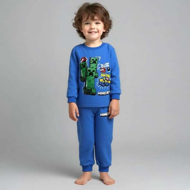 Піжама для хлопчика, 116-146см, Футер 100% бавовна, синя з аплікацією фото Татошка