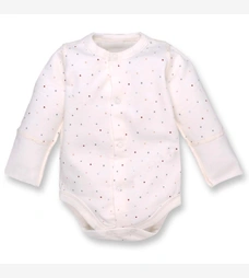 Боді для дівчинки, 56см, Футер 100% бавовна, молочний с принтом фото на tatoshka.ua