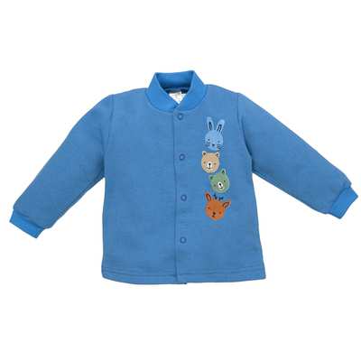 Дитяча кофточка для хлопчика , р.68-74 см, футер, блакитна з аплікацією