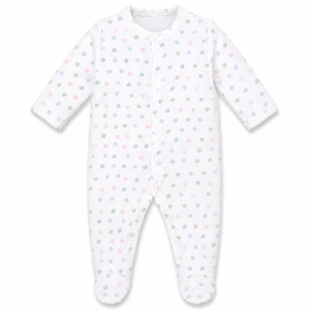 Детский комбинезон для девочки р.62-86 см, интерлок, белый с принтом. фото Татошка