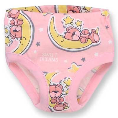 Труси класичні для дівчинки, 98-116см, Рібана, білі з принтом