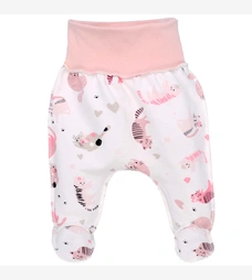 Ползунки на резинке для девочки, 50-74см, футер, белые с принтом фото на tatoshka.ua