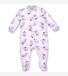 Дитячий комбінезон для дівчинки, р.62-74 см, футер з начісом, рожевий з принтом фото на tatoshka.ua