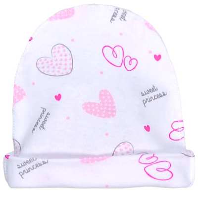 Дитяча шапочка, р 36-38 р, рібана, білий з принтом