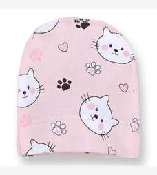 Дитяча шапочка, р.36-42 р, інтерлок, рожевий з принтом фото на tatoshka.ua