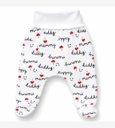 Повзунки на резинці для дівчинкиі, 56-74см, інтерлок рапорт, білий з принтом фото на tatoshka.ua