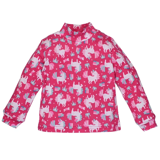 Дитячий гольф для дівчинки, р.86-116 см, рібана, рожевий з принтом фото Татошка