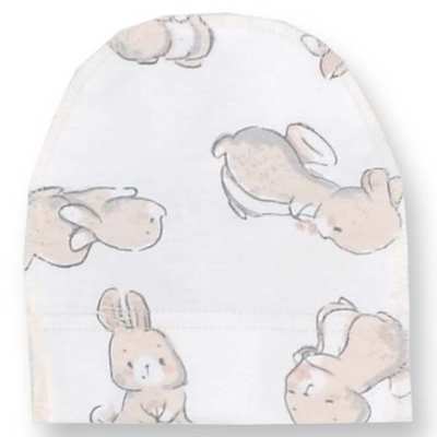 Дитяча шапочка, р.36-42 р, інтерлок, молочний з принтом