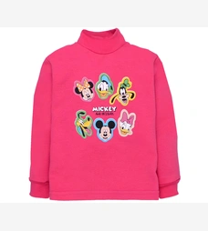 Дитячий гольф для дівчинки, р.86-110 см, футер з еластаном, рожевий з аплікацією фото на tatoshka.ua